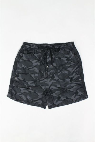 camo jacquard amphibious shorts ［black］