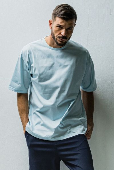 BACK ICON ROGO LOOSE TEE［SAX］