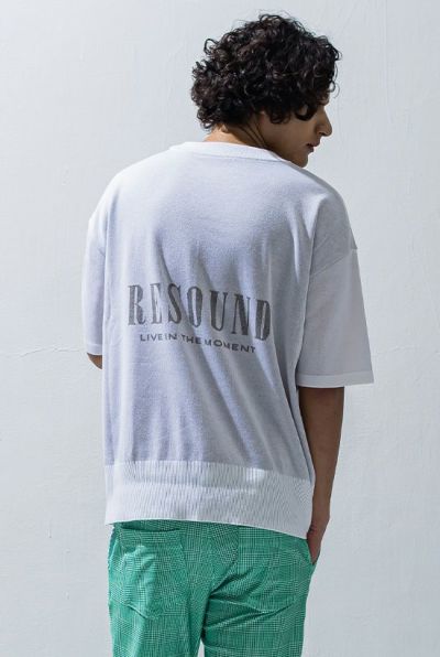 BACK ROGO HALF KNT［WHITE］