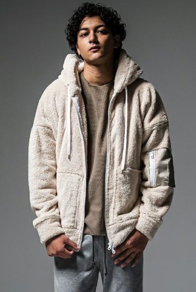 ONEEIGHT ｜boa zip loose hoodie［BEIGE］10月中旬入荷予定