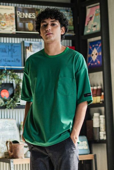 tricot pocket TEE［GREEN］