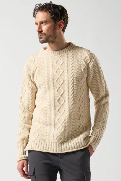 plating cable knit crew[white]