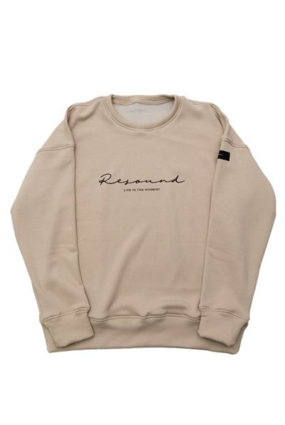 handwriting rogo velours fleece drop trainer［BEIGE］