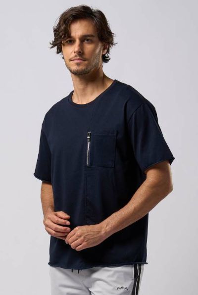 cool touch zip-pocket S/S［navy］