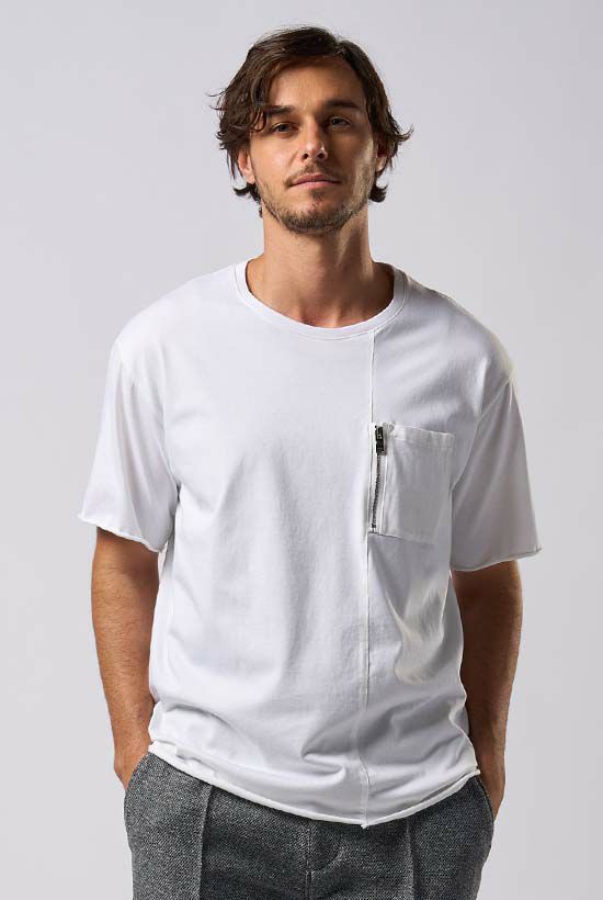 wjkTシャツ│cool touch zip-pocket S/S［white］