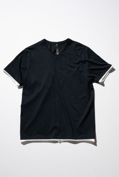 cool touch V-neck S/S［black］