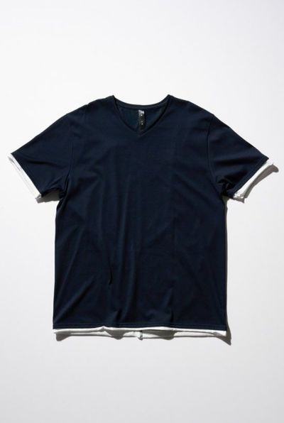 cool touch V-neck S/S［navy］