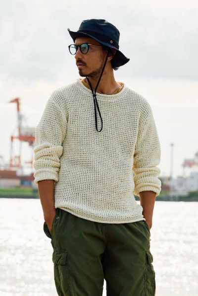 GIMA roll crew knit［off white］