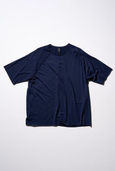 summer wool jersey cut-off s/s［navy］