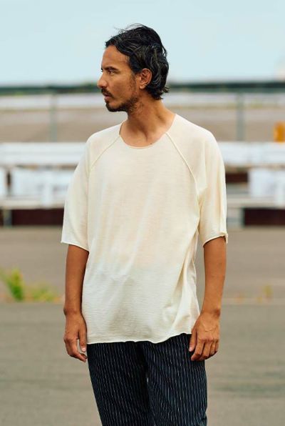 summer wool jersey cut-off s/s［off white］