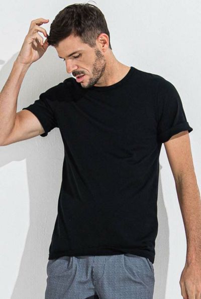 GIZA BASIC ROLL UP TEE［BLACK］