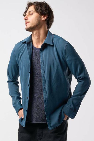piece-dyed function regular shirt［dust blue］7月入荷予定