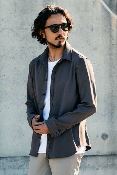 piece-dyed function regular shirt［dust gray］7月入荷予定
